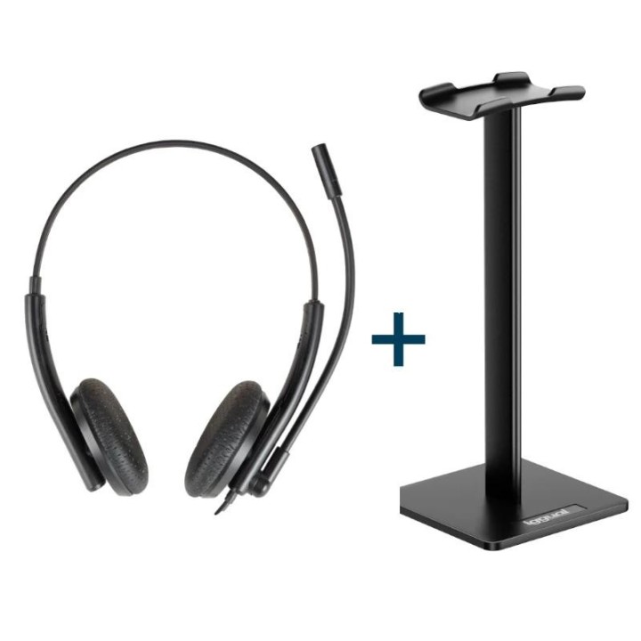 iggual kit auriculares enc3030 + soporte sa22