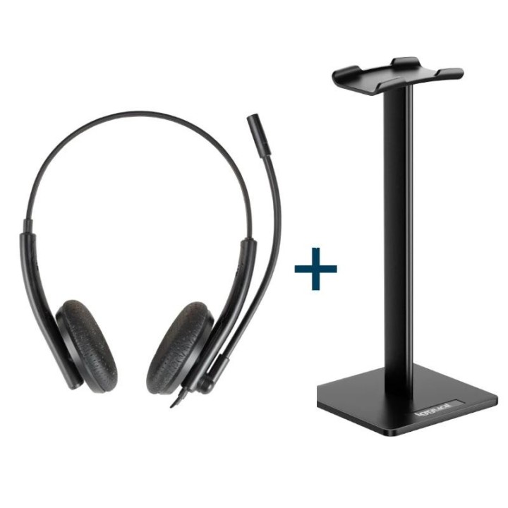 iggual kit auriculares enc3030 + soporte sa22