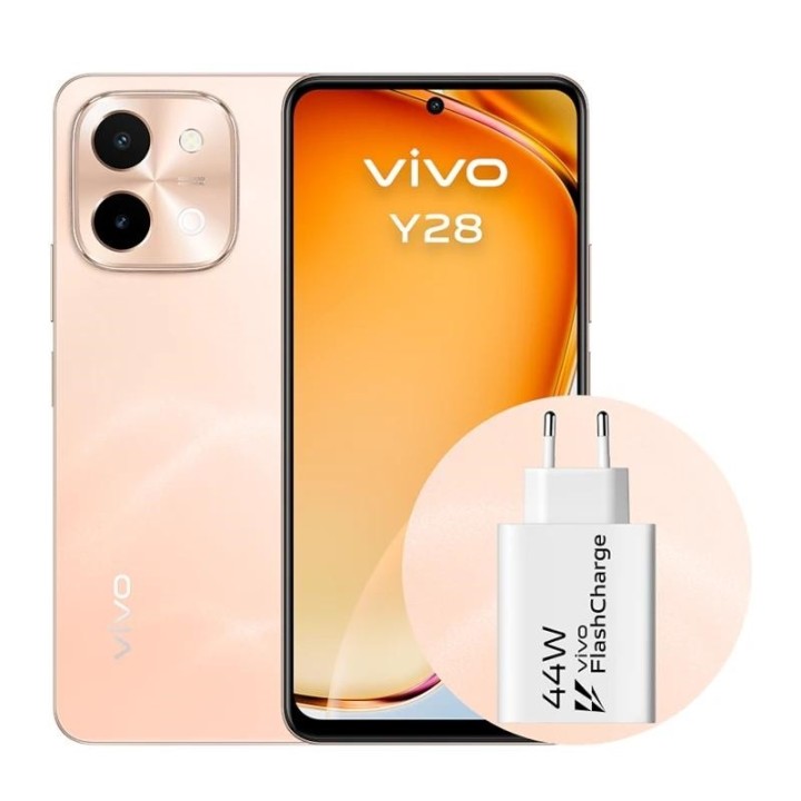 vivo y28 6.68 4gb(+4) 128gb orange + cargador 44w