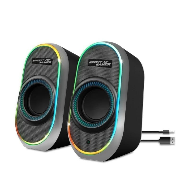 spirit of gamer altavoz 2.0 fanatic 500 rgb black