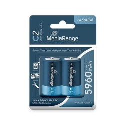 pilas alcalinas mediarange baby-c 1.5v 5960mah 2pack