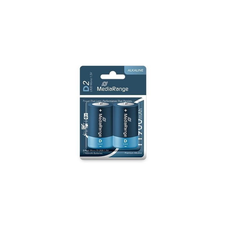 pilas alcalinas mediarange mono-d 1.5v 11900mah 2pack