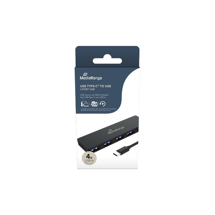 hub mediarange usb-c 4xusb 3.0 4xusb 3.0