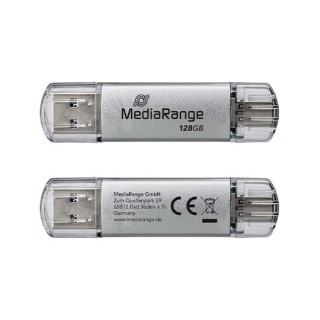 pendrive combo 128gb usb 3.2 mediarange high p. usb-a usb-c lectura 80mbs escritura 20mbs
