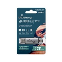 pendrive combo 128gb usb 3.2 mediarange high p. usb-a usb-c lectura 80mbs escritura 20mbs