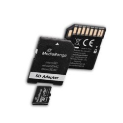mem micro sdxc 256gb mediarange + adaptador sd lectura 80mbs escritura 10mbs