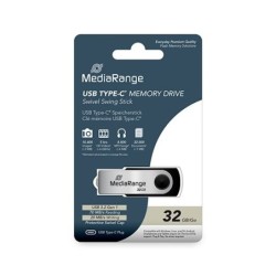 pendrive 32gb usb-c 3.2 mediarange silver-black lectura 70mbs escritura 20mbs