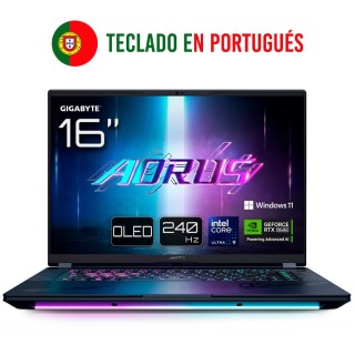 gigabyte portatil gigabyte aorus master 16 u9 - 275hx - rtx 5090 - 32gb - 1tb - 16 pulgadasoled - w1