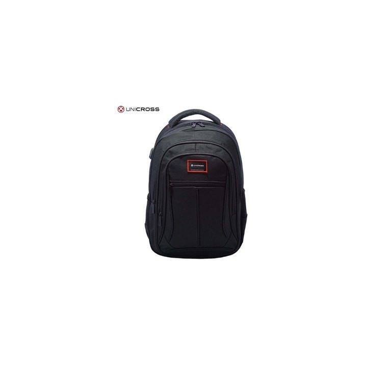 mochila portatil unicross style 18  negro usb compartimento acolchado 47x33x23cm