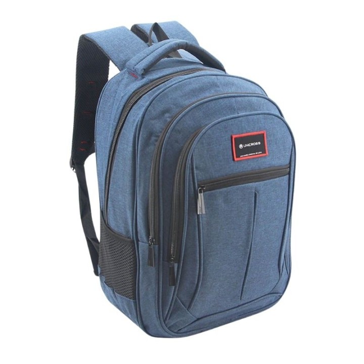 mochila portatil unicross style 18  azul usb compartimento acolchado 47x33x23cm