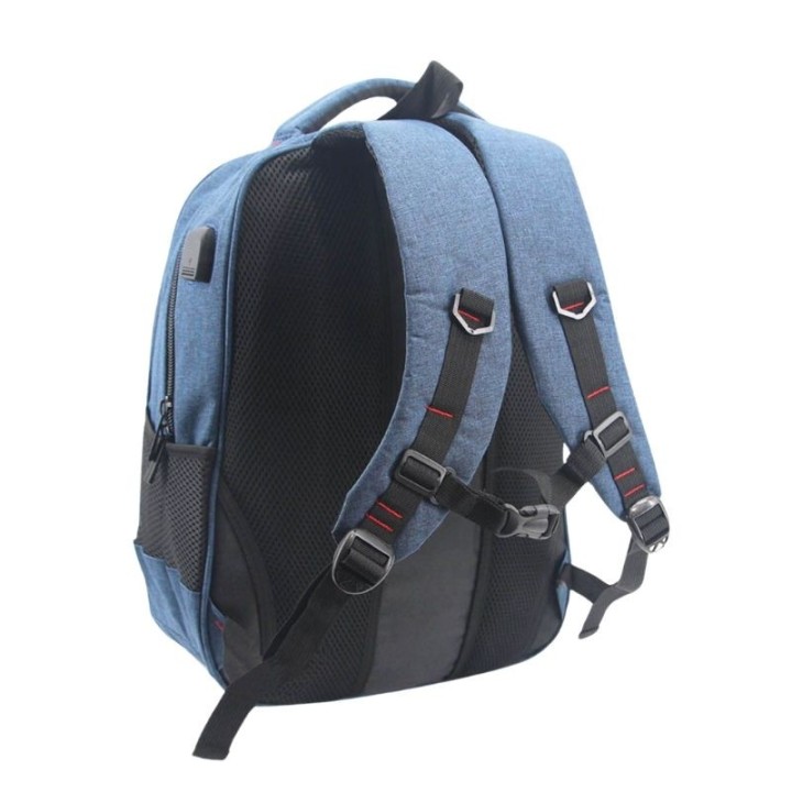 mochila portatil unicross style 18  azul usb compartimento acolchado 47x33x23cm