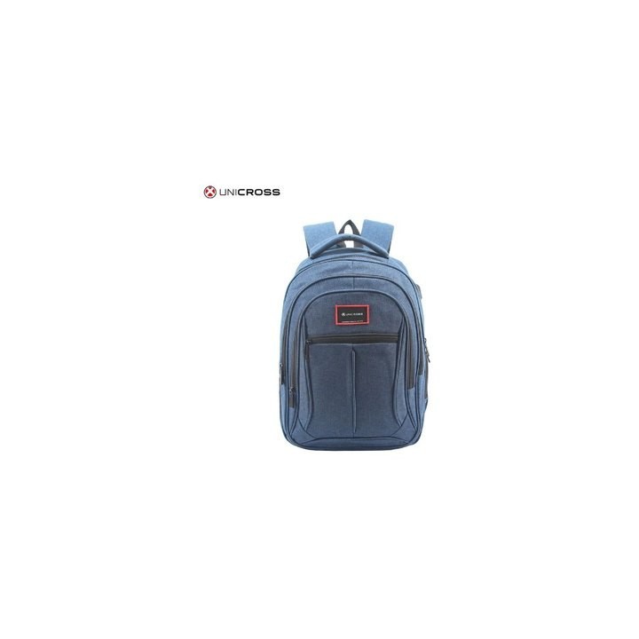 mochila portatil unicross style 18  azul usb compartimento acolchado 47x33x23cm