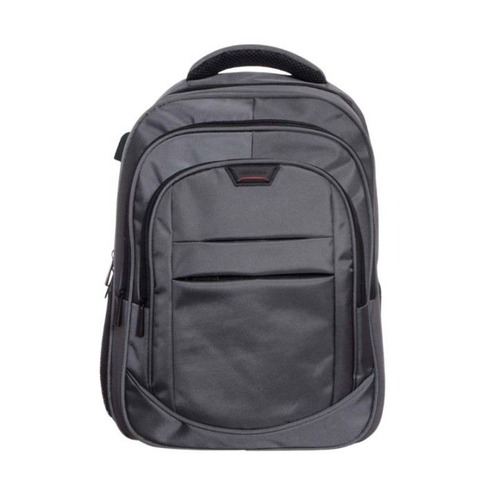mochila portatil unicross track 18  gris usb compartimento acolchado 45x30x25cm