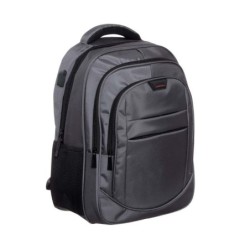 mochila portatil unicross track 18  gris usb compartimento acolchado 45x30x25cm