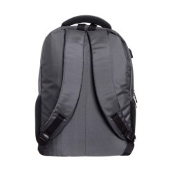 mochila portatil unicross track 18  gris usb compartimento acolchado 45x30x25cm