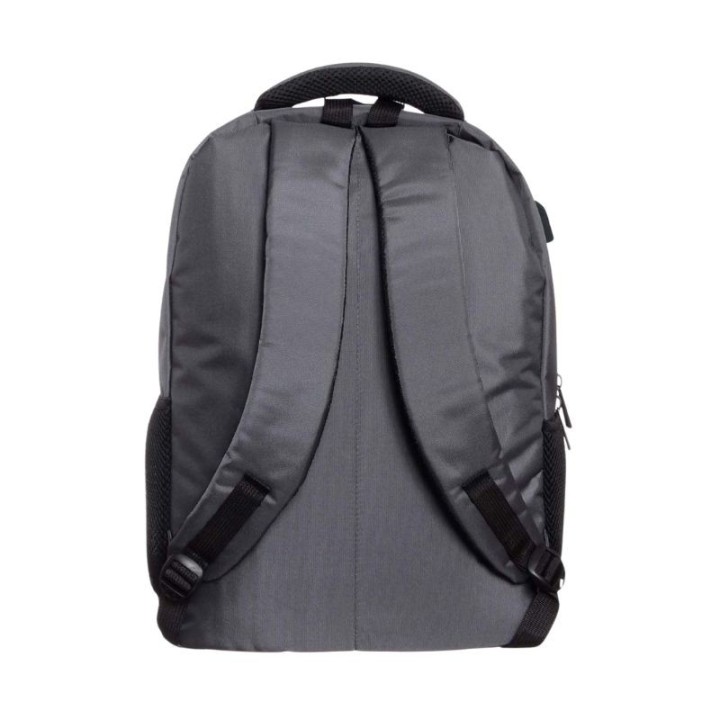 mochila portatil unicross track 18  gris usb compartimento acolchado 45x30x25cm