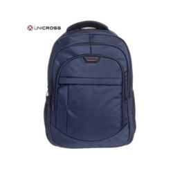 mochila portatil unicross ville 18  azul usb compartimento acolchado 47x33x21cm