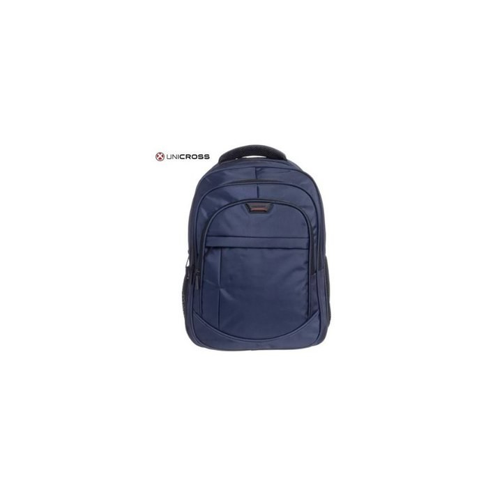 mochila portatil unicross ville 18  azul usb compartimento acolchado 47x33x21cm