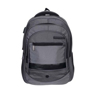 mochila portatil unicross nova 18  gris usb compartimento acolchado 48x33x21cm