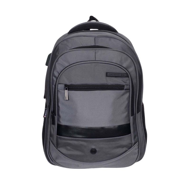 mochila portatil unicross nova 18  gris usb compartimento acolchado 48x33x21cm