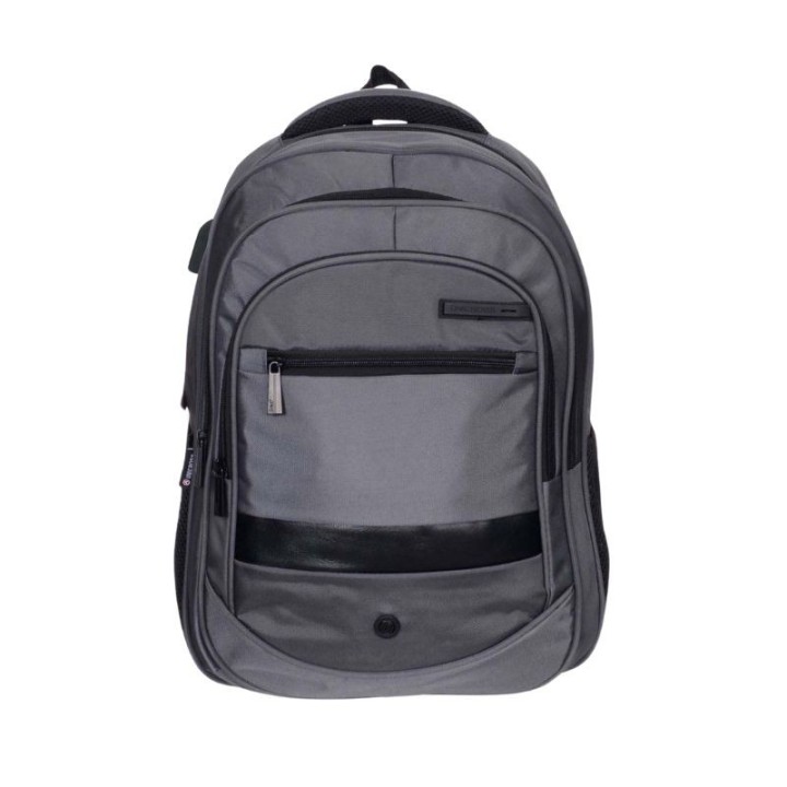 mochila portatil unicross nova 18  gris usb compartimento acolchado 48x33x21cm