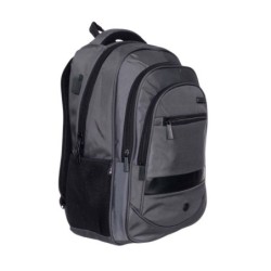 mochila portatil unicross nova 18  gris usb compartimento acolchado 48x33x21cm