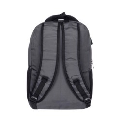 mochila portatil unicross nova 18  gris usb compartimento acolchado 48x33x21cm