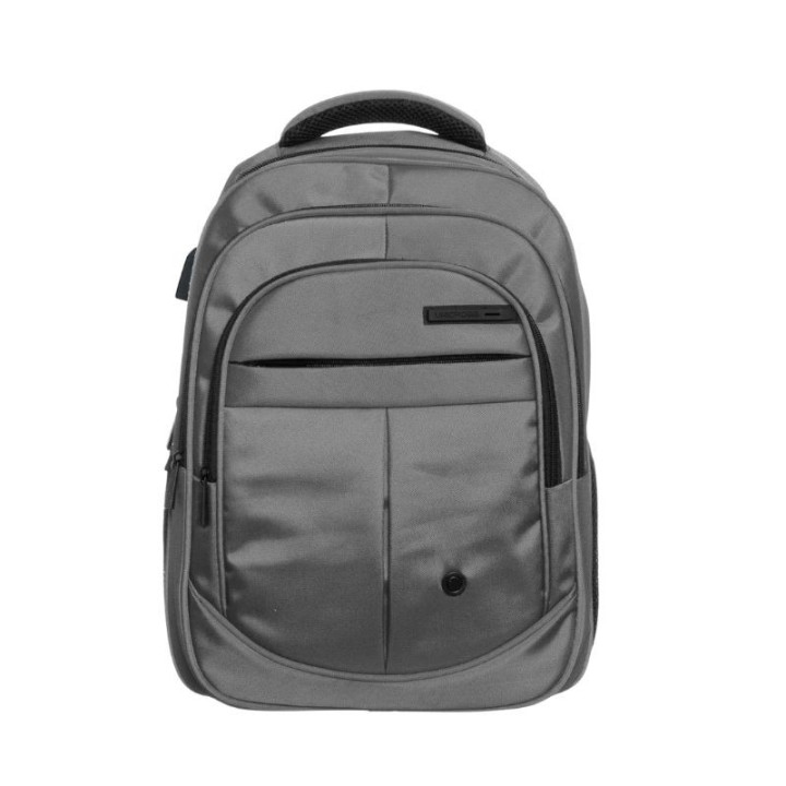 mochila portatil unicross axion 18  gris usb compartimento acolchado 47x30x21cm