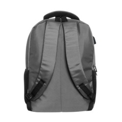 mochila portatil unicross axion 18  gris usb compartimento acolchado 47x30x21cm