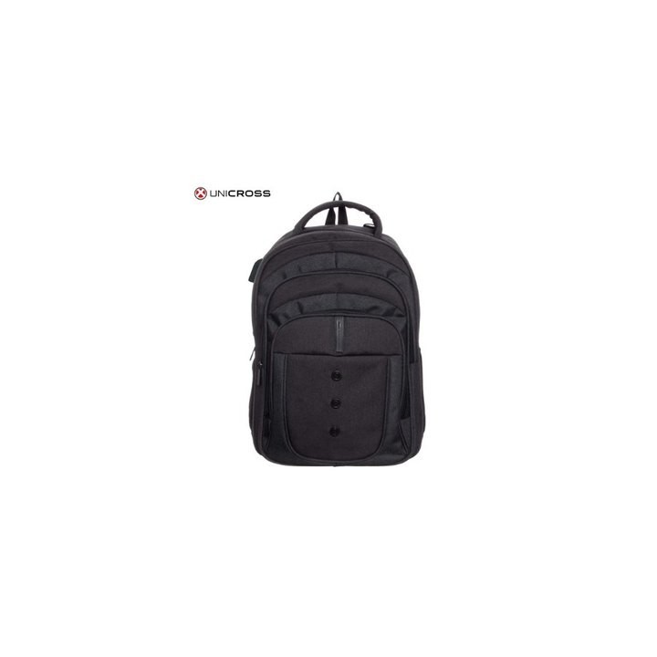 mochila portatil unicross elite 19  negro usb compartimento acolchado 47x33x21cm