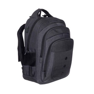 mochila portatil unicross elite 19  gris usb compartimento acolchado 47x33x21cm