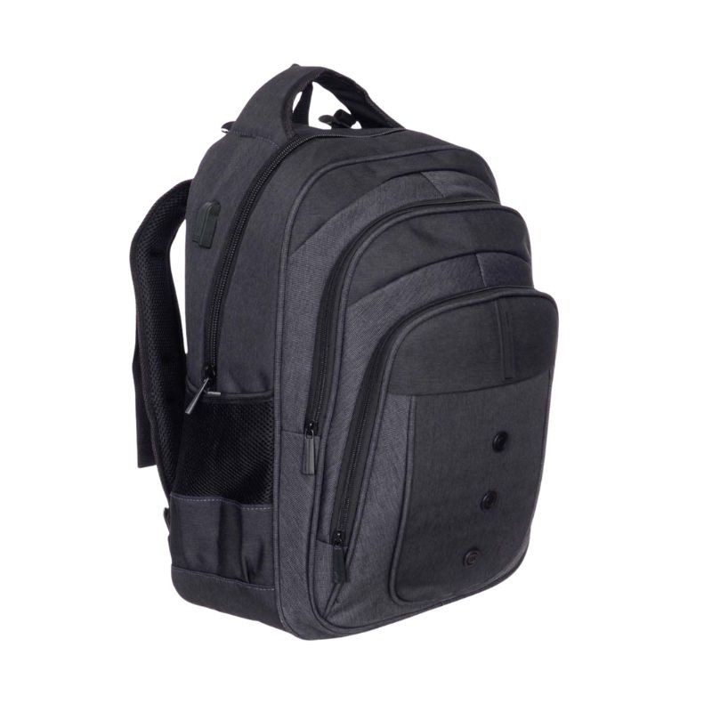 mochila portatil unicross elite 19  gris usb compartimento acolchado 47x33x21cm