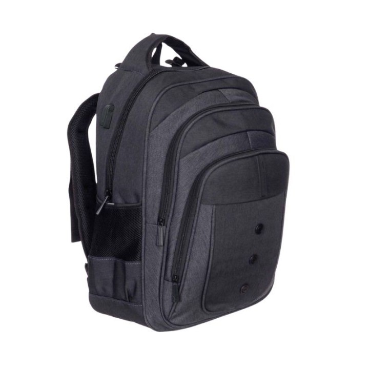 mochila portatil unicross elite 19  gris usb compartimento acolchado 47x33x21cm