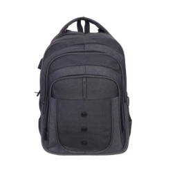 mochila portatil unicross elite 19  gris usb compartimento acolchado 47x33x21cm