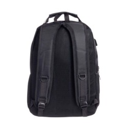 mochila portatil unicross vanguard 19  negro usb compartimento acolchado 45x30x21cm