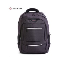 mochila portatil unicross litium 18  gris usb compartimento acolchado 45x30x21cm
