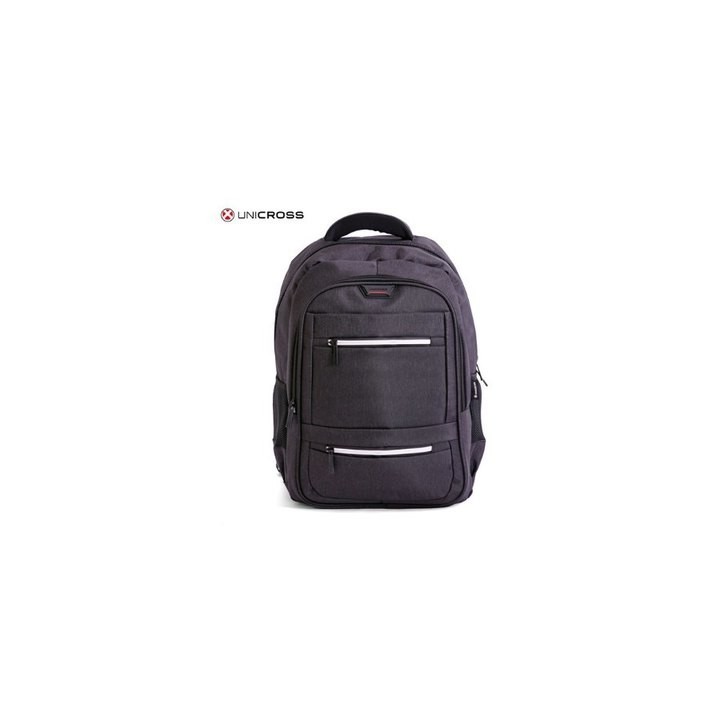 mochila portatil unicross litium 18  gris usb compartimento acolchado 45x30x21cm
