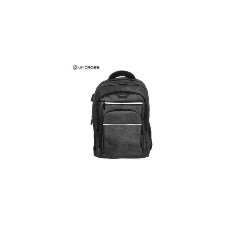 mochila portatil unicross tolhuin 18  negro usb compartimento acolchado 47x33x21cm
