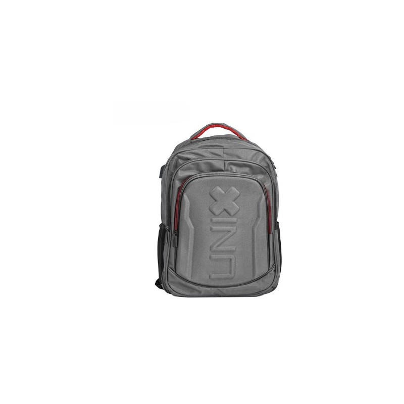 mochila portatil unicross shield 19  gris usb compartimento acolchado 46x32x17cm
