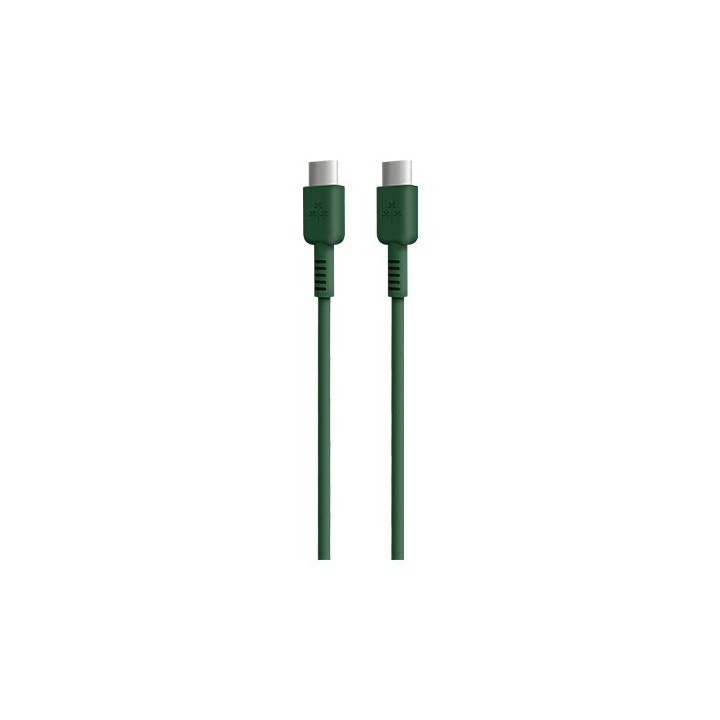 cable hune eco usb-c a usb-c 100cm verde bosque 3a 60w carga y sincroniza
