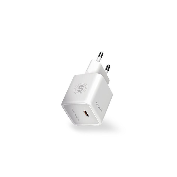 cargador hune eco mini 20w usb-c blanco nieve tecnologia gan 1xusb-c