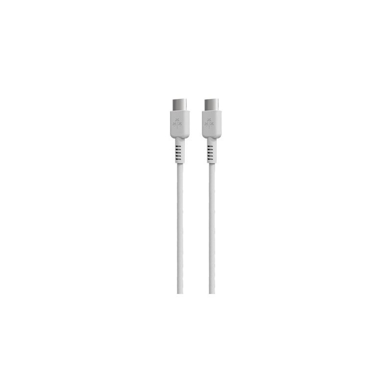cable hune eco usb-c a usb-c 100cm blanco nieve 3a 60w carga y sincroniza