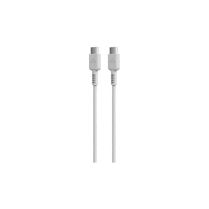 cable hune eco usb-c a usb-c 100cm blanco nieve 3a 60w carga y sincroniza