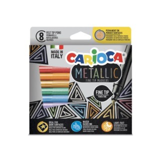 carioca caja 8 rotuladores metallic punta fina carioca 43162
