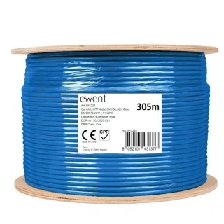 ewent bobina cable red cat6a u/utp,lszh,305m