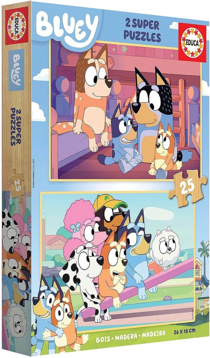(liqu.) puzzle educa bluey 2x25 pz.  madera