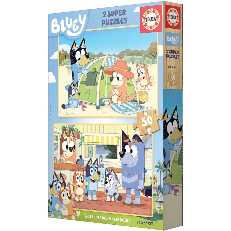 (liqu.) puzzle educa bluey 2x50 pz. madera