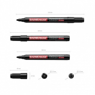 erich krause marcador permanente p-200, color: negro erich krause 4777  pack: 12 unidades