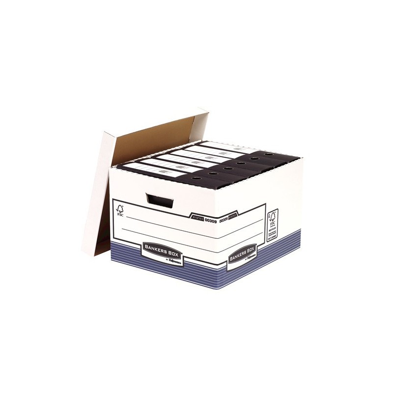 bankers box contenedor de archivos tamano folio azul bankers box 0030901  pack: 10 unidades