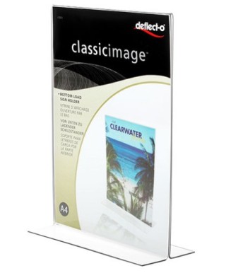 deflecto portanombres de sobremesa 21x8 cm. transparente deflecto 48701